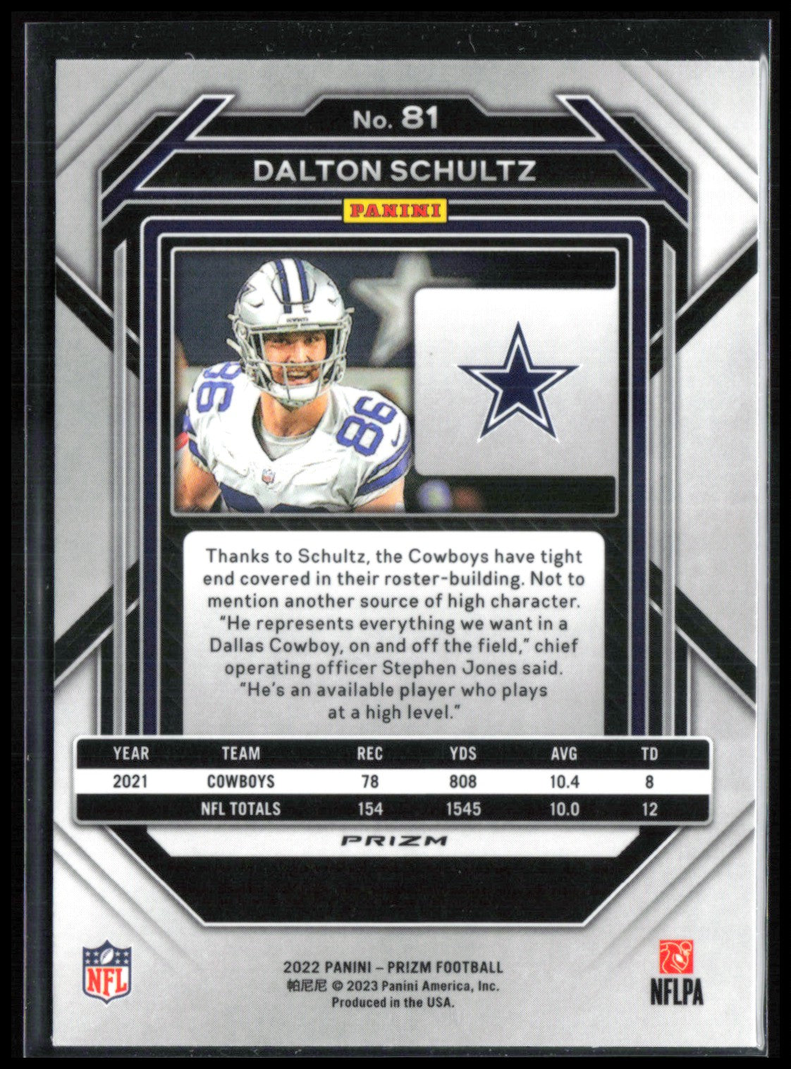 Dalton Schultz Silver Prizm