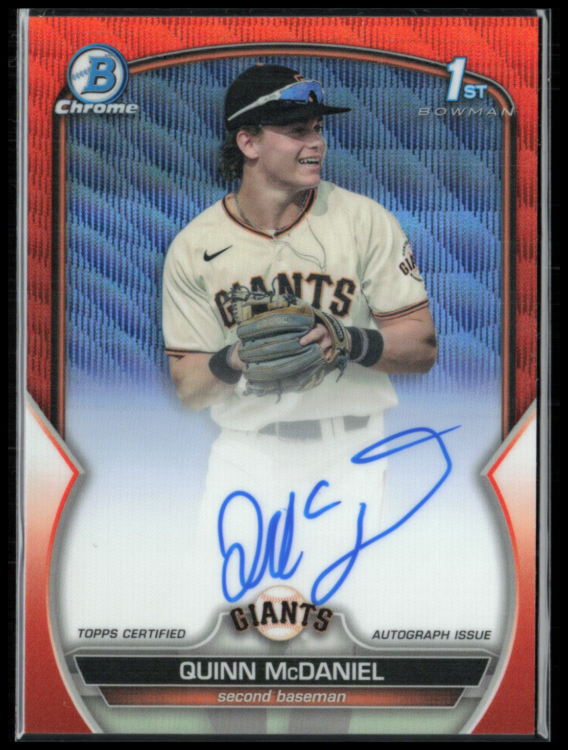 Quinn McDaniel 1st Bowman Auto Orange Wave /25 Prospect 2023 Bowman Chrome Draft