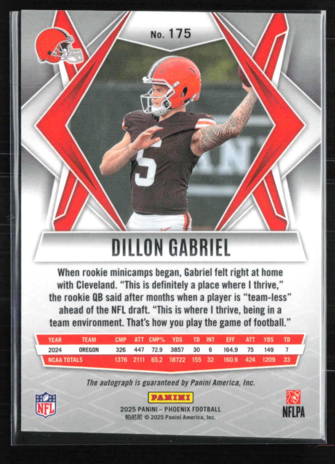 Dillon Gabriel RC Auto Lazer 2025 Phoenix