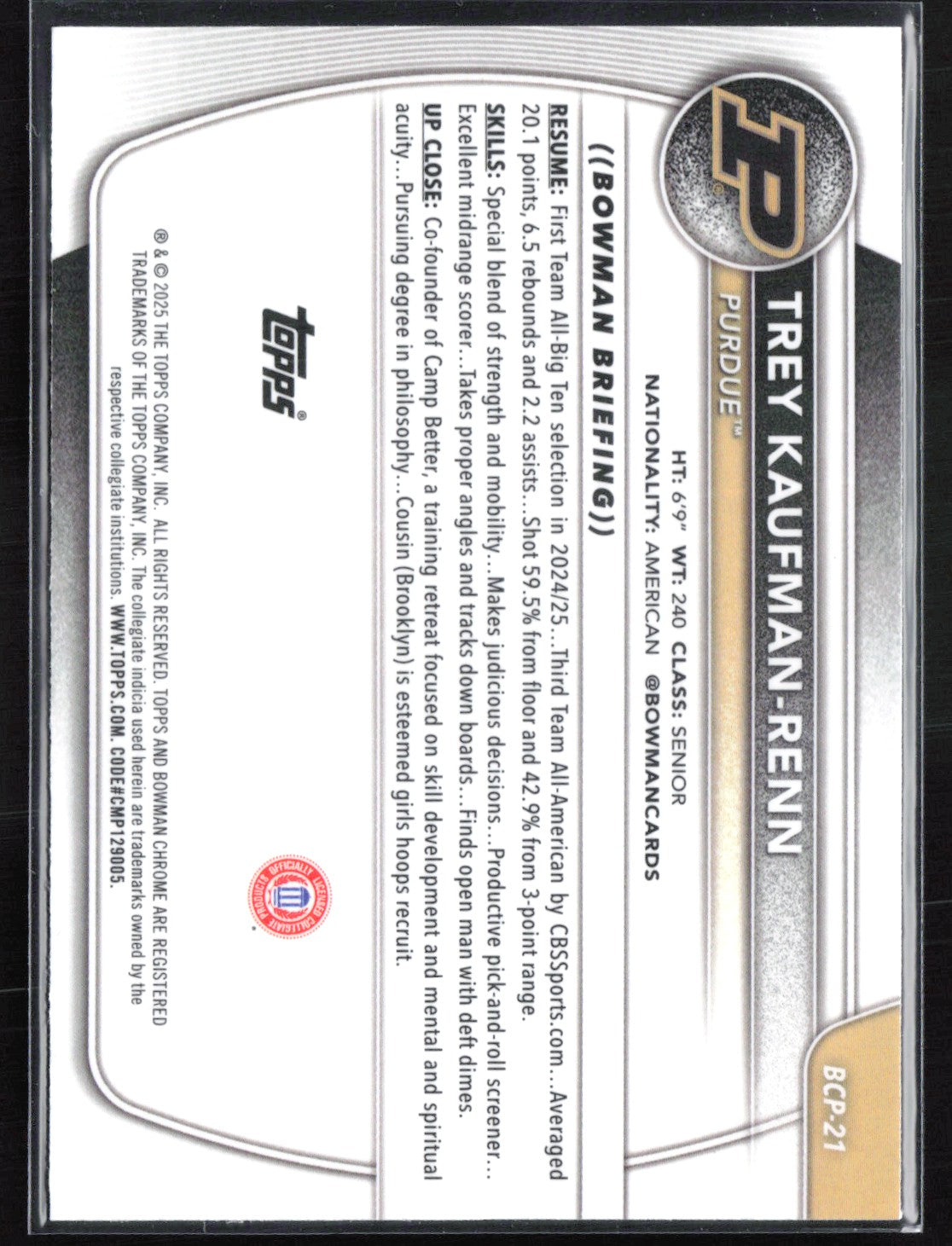 Trey Kaufman-Renn 1st Bowman /199 Pink Mojo