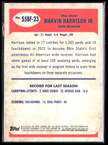 Marvin Harrison Jr. 2023 Bowman U 1955 Football