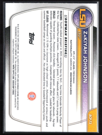 ZaKiyah Johnson 1st Bowman Mojo