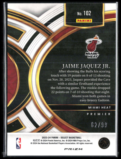 Jaime Jaquez Jr. RC Blue Shimmer /99 Premier Level