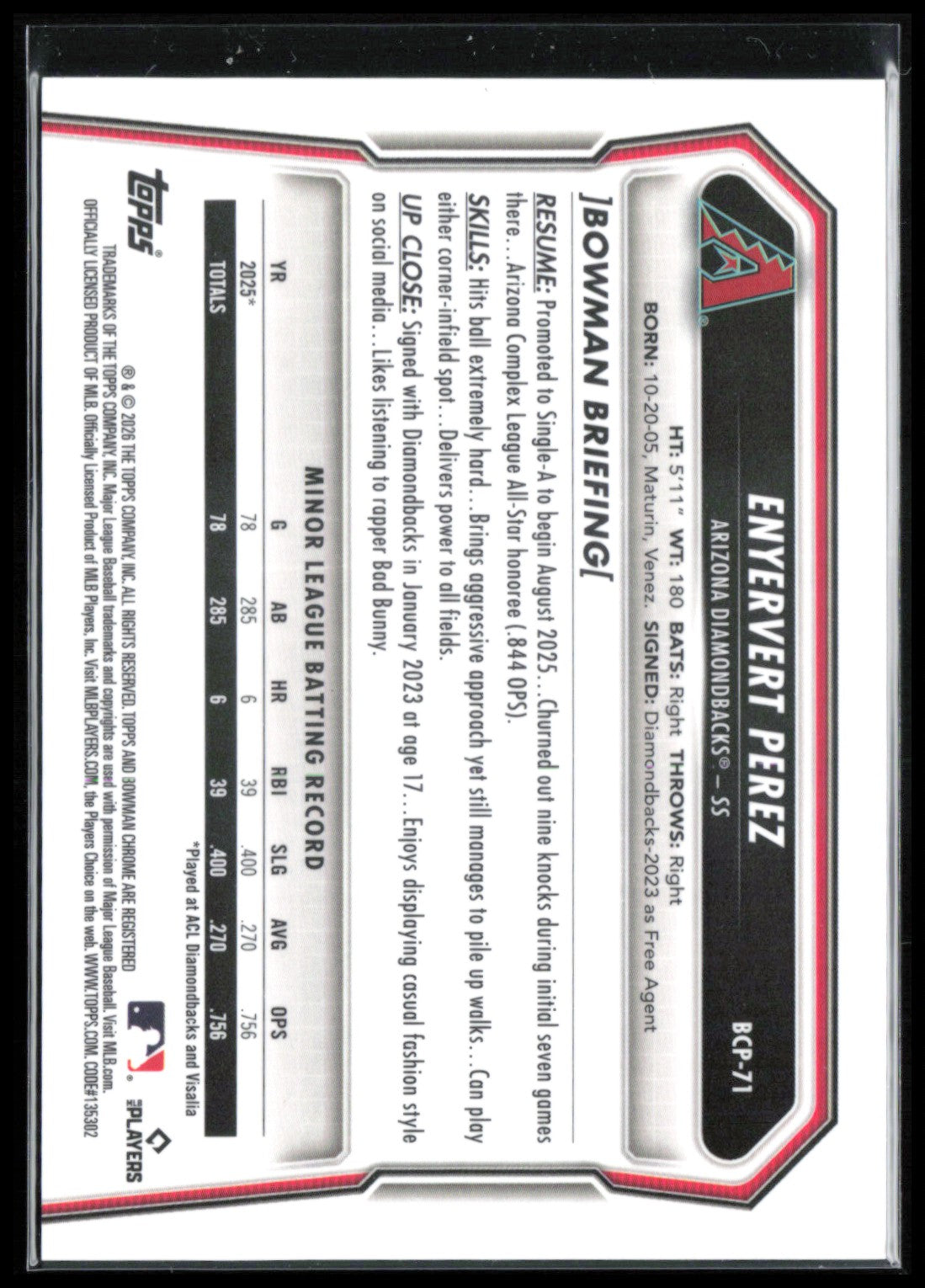Enyervert Perez 1st Bowman Reptilian Refractor