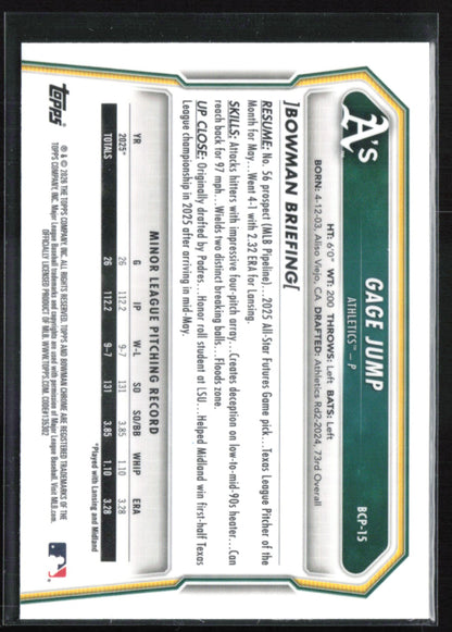 Gage Jump 1st Bowman Chrome