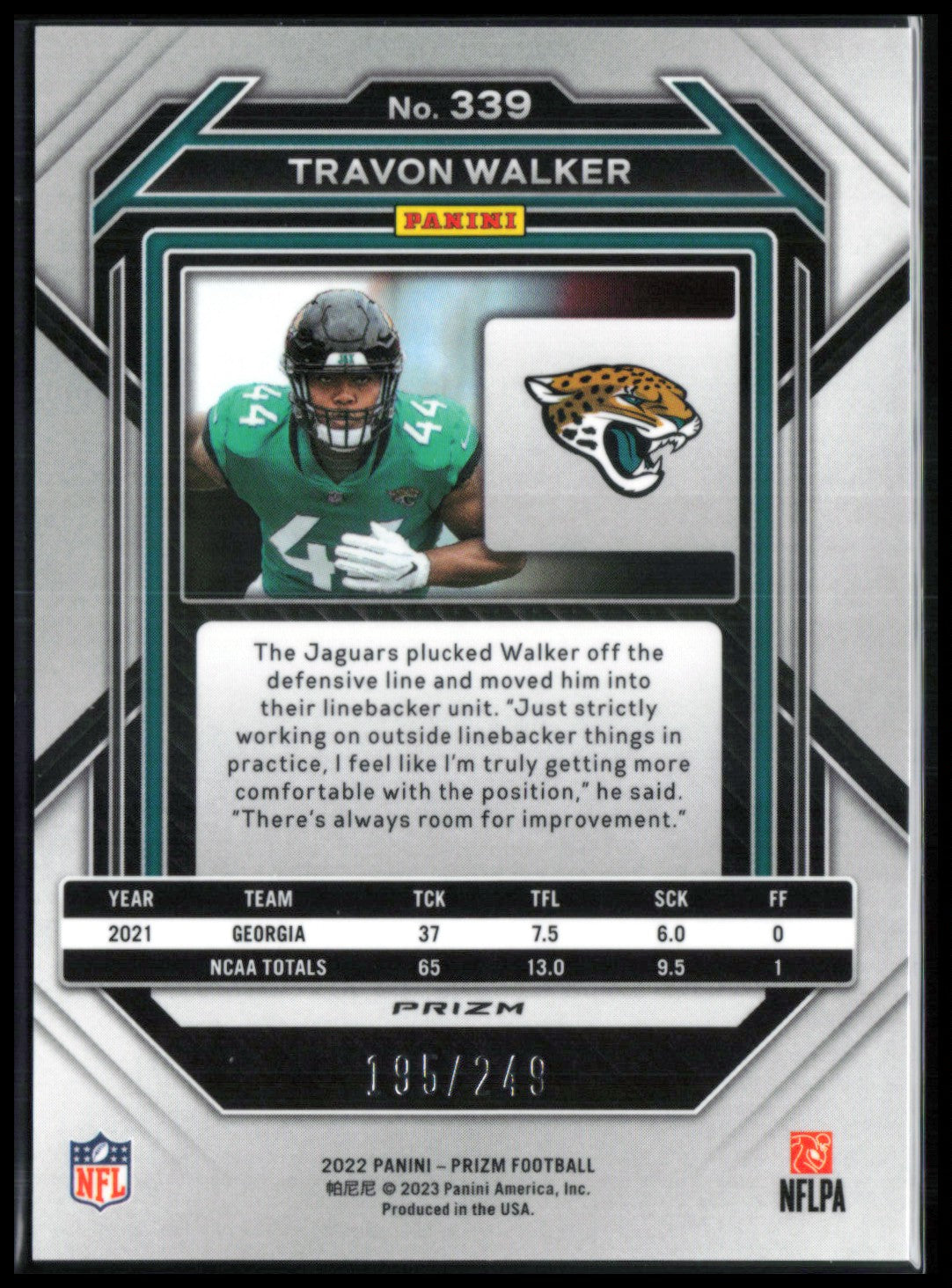 Travon Walker RC Orange Prizm /249