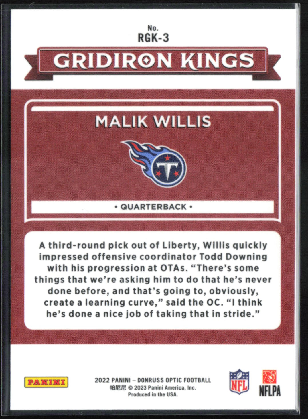 Malik Willis RC