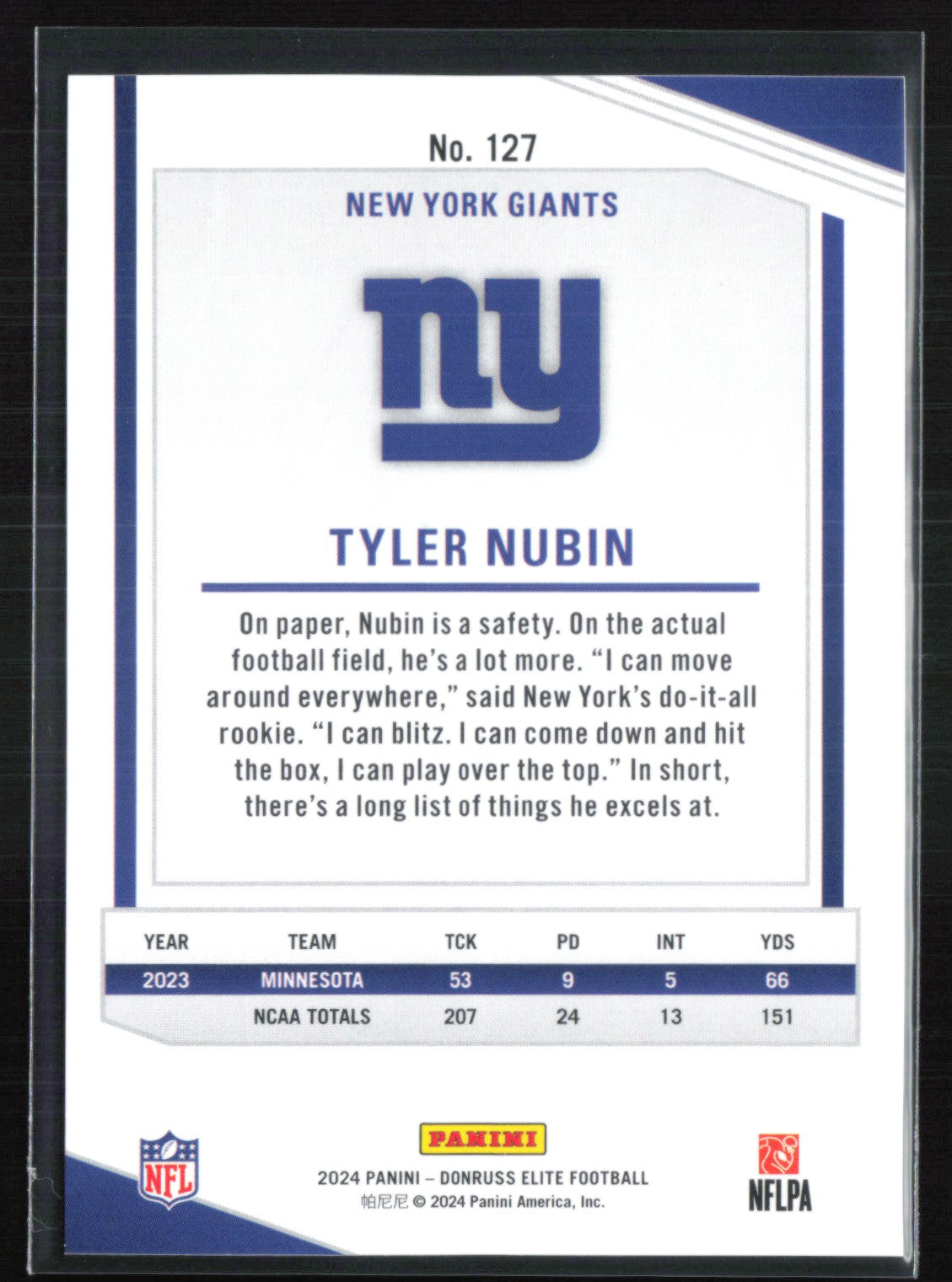 Tyler Nubin RC /999