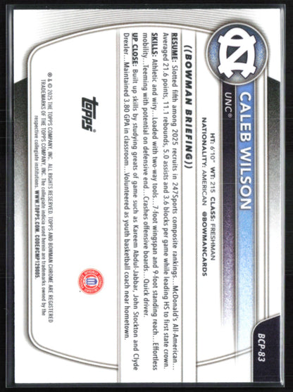 Caleb Wilson Mojo 1st Bowman Chrome U