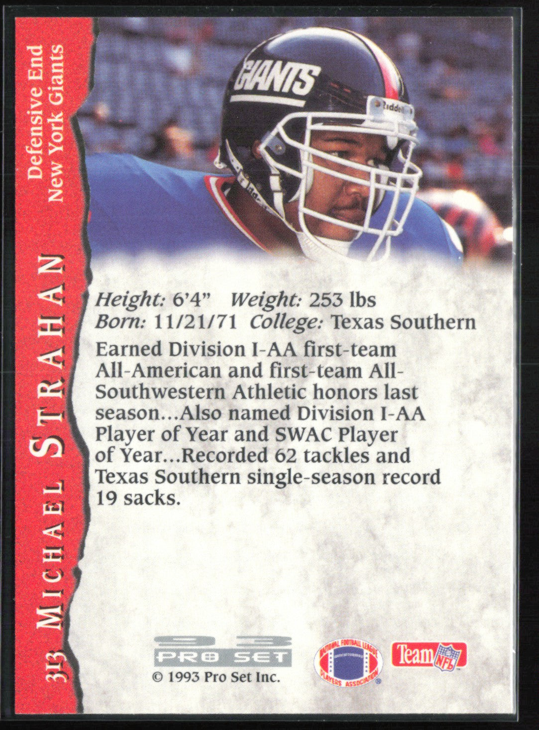 Michael Strahan 1993 Pro Set