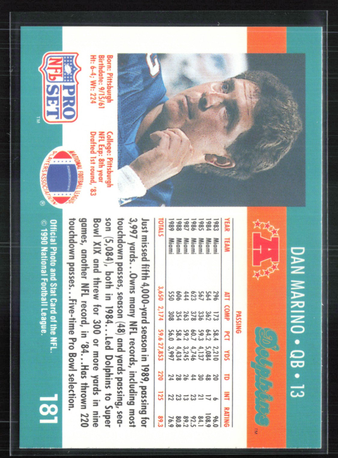 Dan Marino 1990 Pro Set