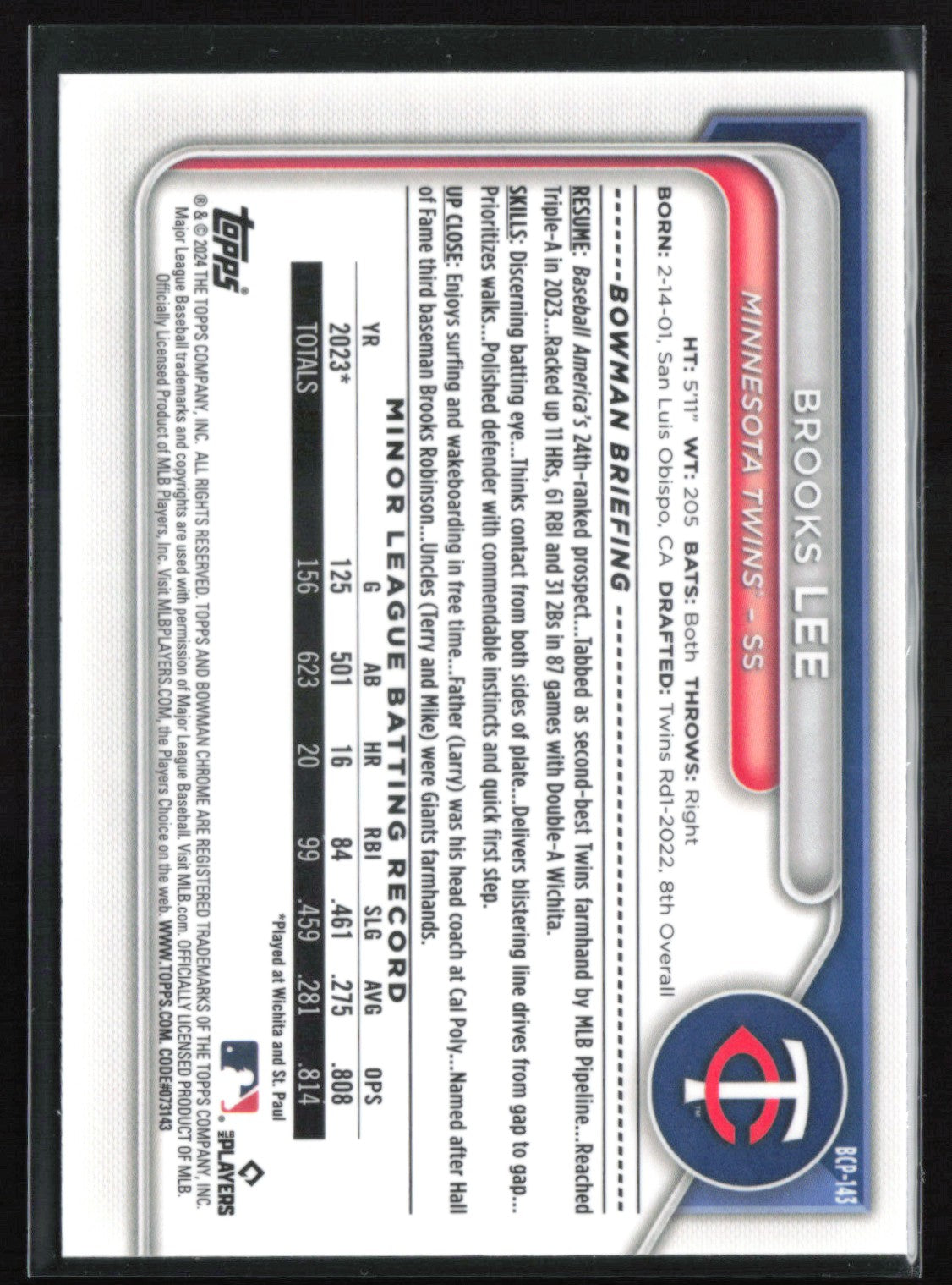 Brooks Lee Prospects