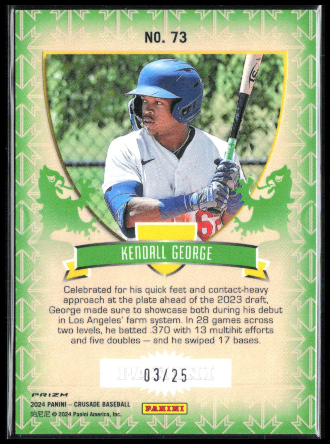 Kendall George Red Yellow /25 Prizm