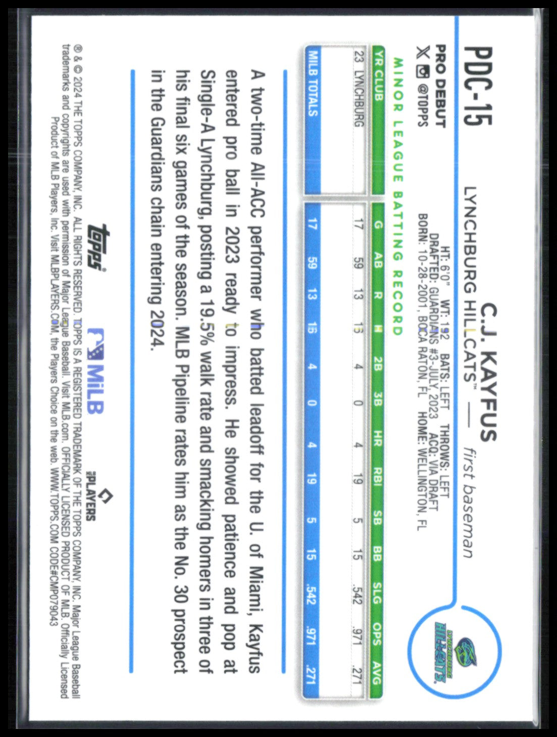 C.J. Kayfus Pro Debut Refractor