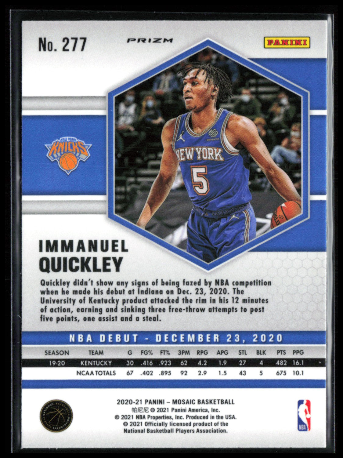 Immanuel Quickley RC Red Wave