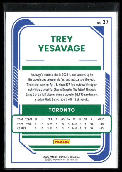 Trey Yesavage Rated Rookie