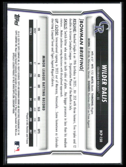 Wilder Dalis 1st Bowman Mojo