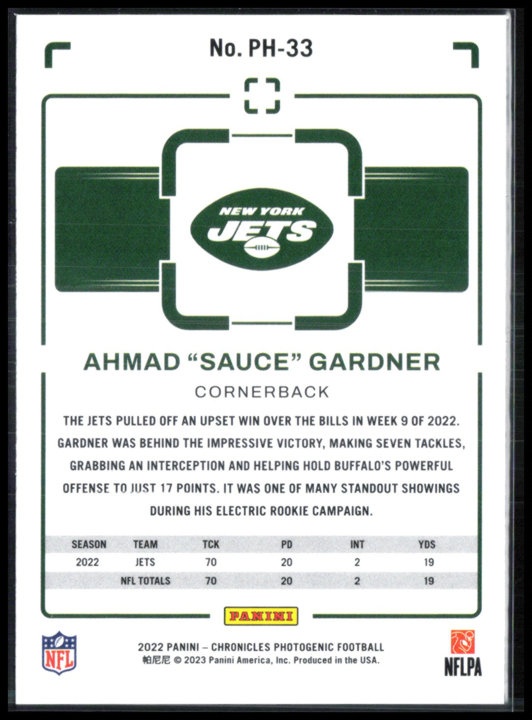 Ahmad Sauce Gardner RC