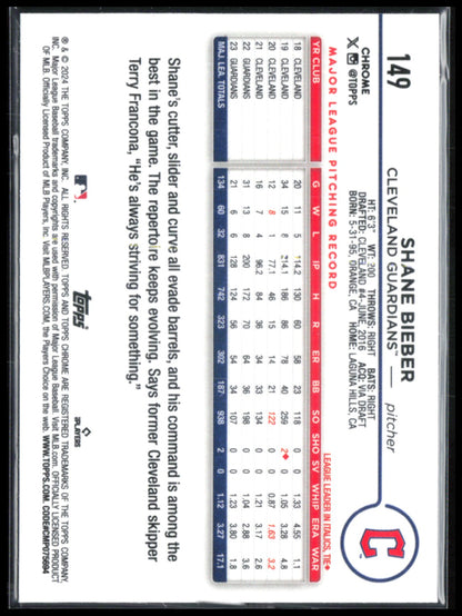 Shane Bieber Prism Refractor