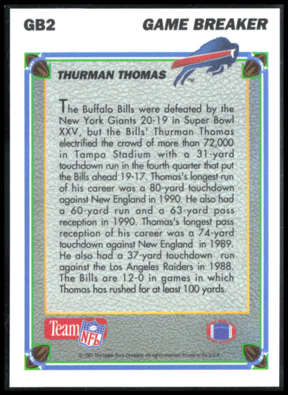 Thurman Thomas Game Breakers Hologram