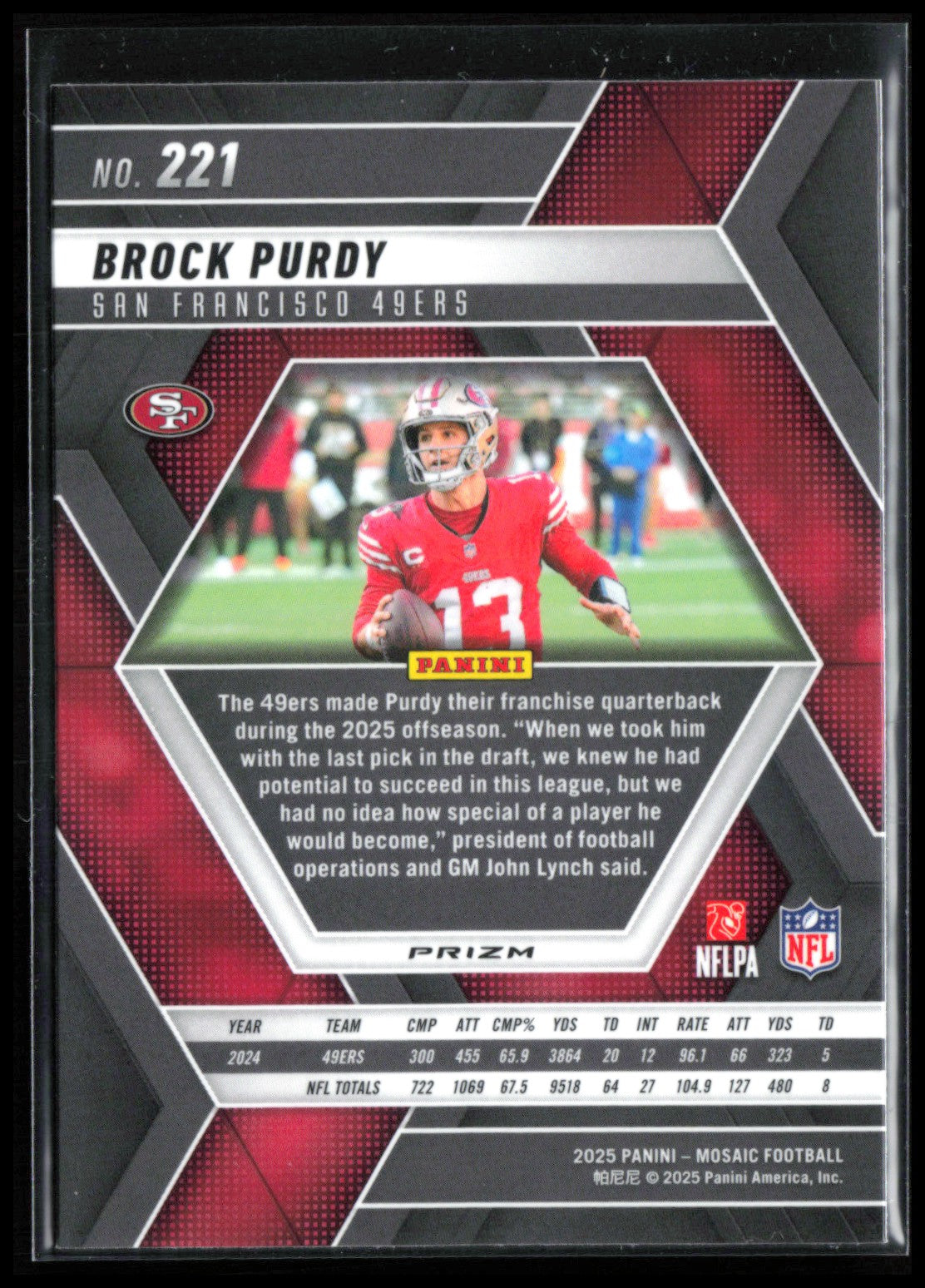 Brock Purdy Mosaic Prizm