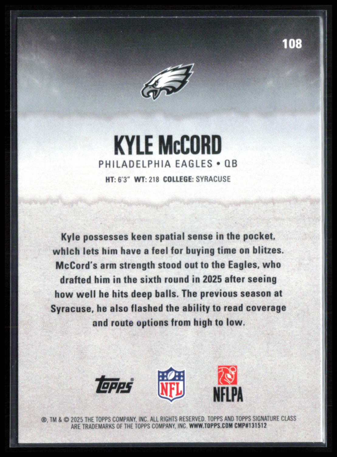 Kyle McCord RC Yellow