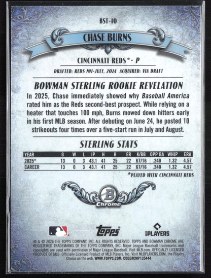 Chase Burns RC Bowman Sterling