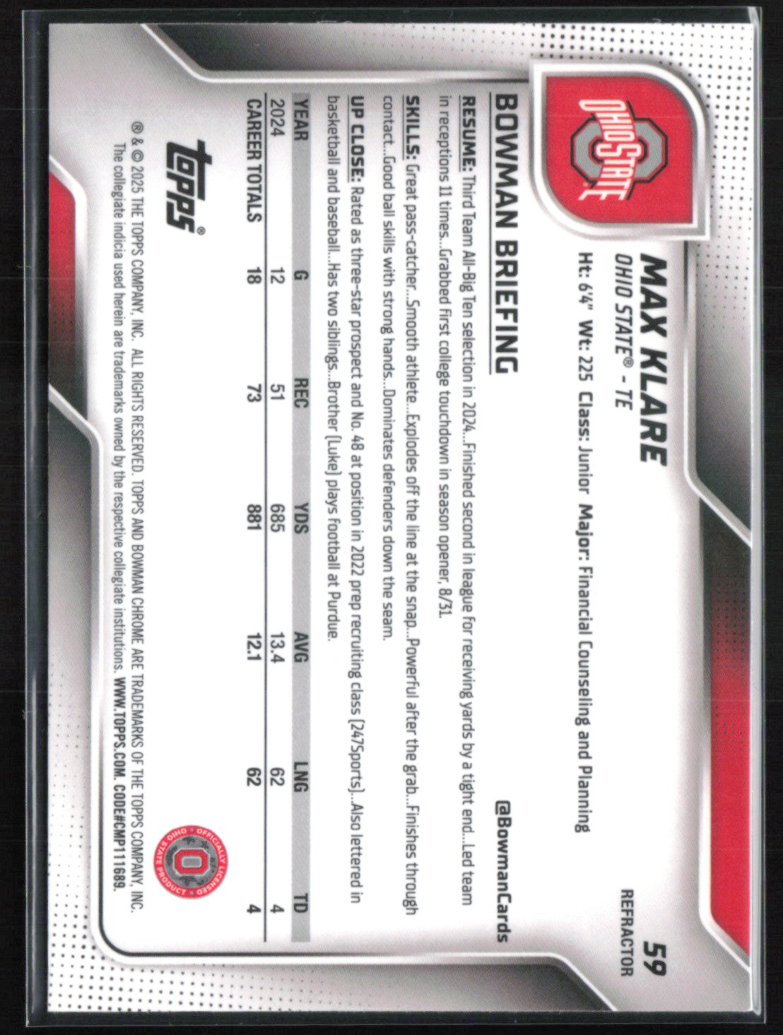 Max Klare 1st Bowman Refractor