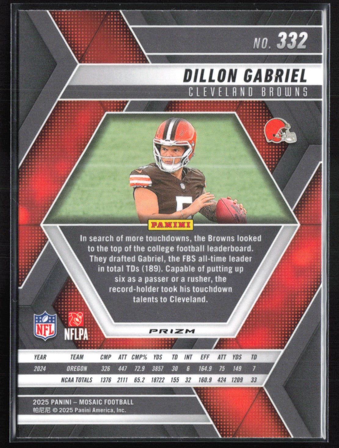 Dillon Gabriel RC Mosaic Prizm