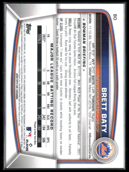Brett Baty RC Mojo