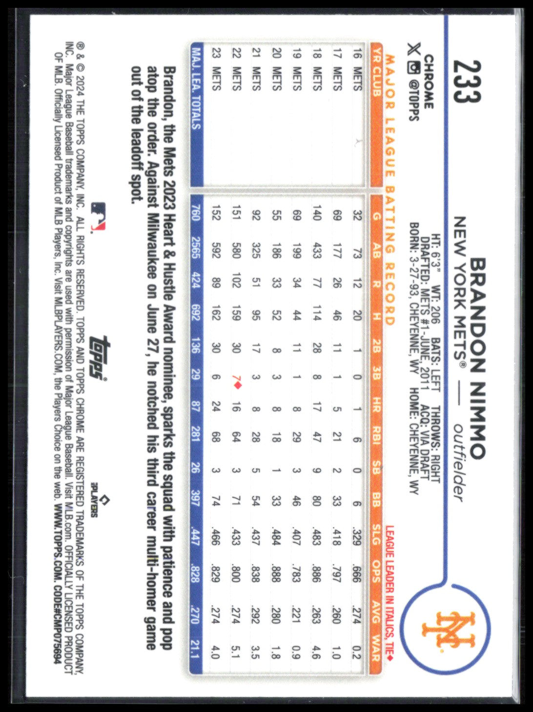 Brandon Nimmo X-Fractor