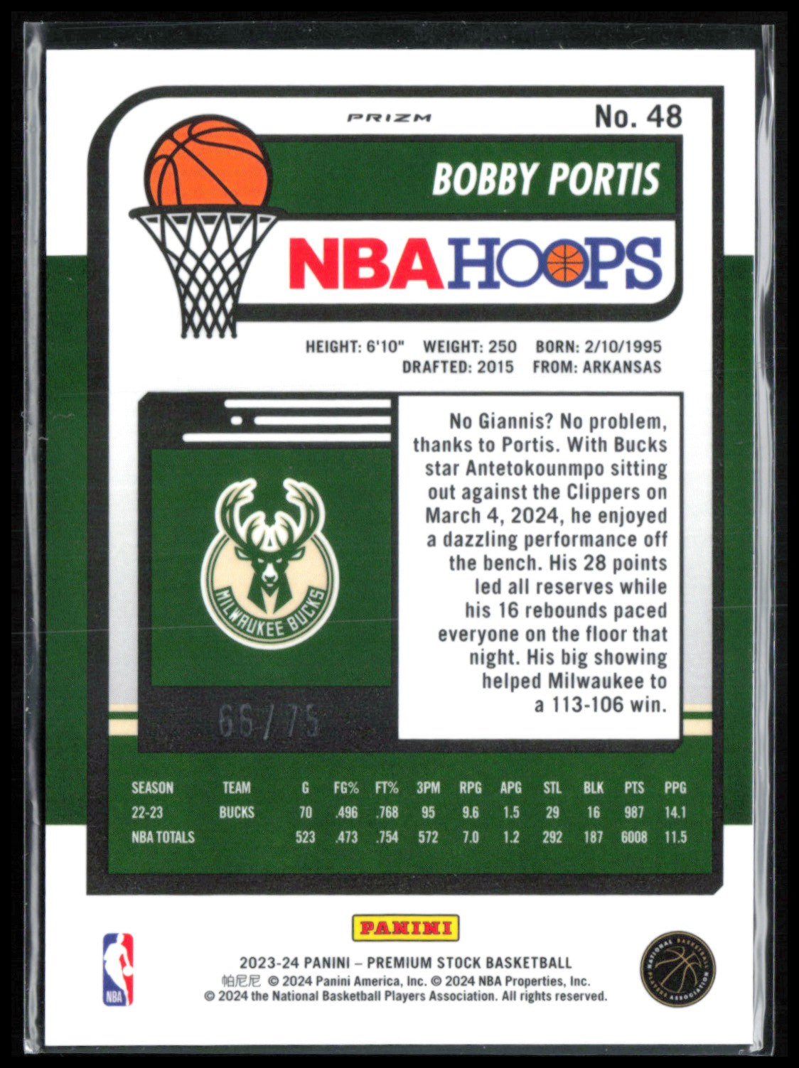 Bobby Portis Blue Pulsar /75