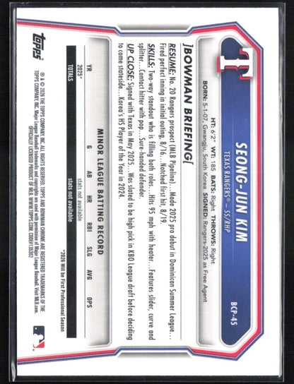 Seong-Jun Kim 1st Bowman Chrome