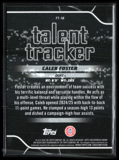 Caleb Foster Talent Tracker