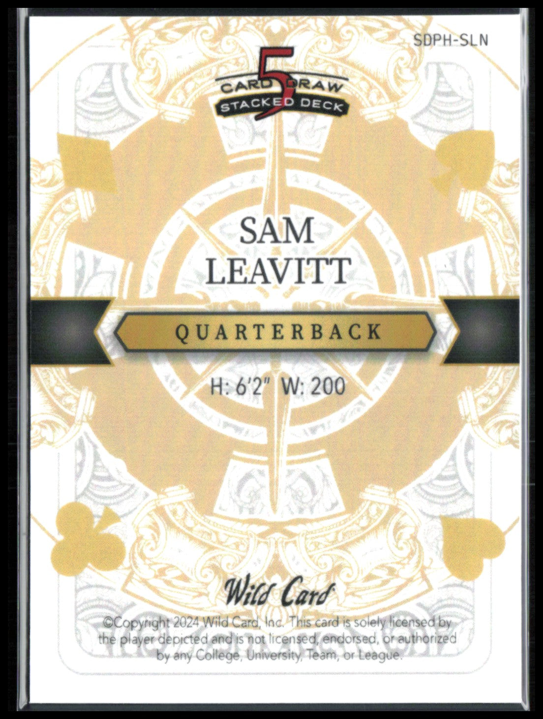 Sam Leavitt 1/1 King of Hearts 2024 Wild Card