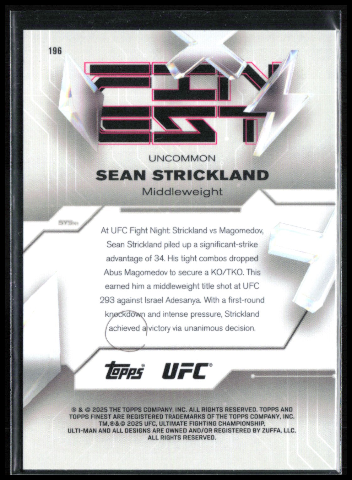 Sean Strickland /175 Uncommon