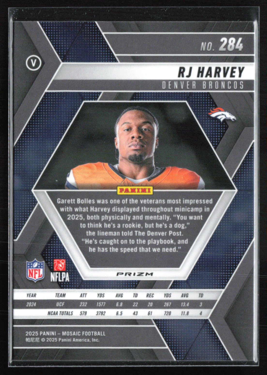 2025 Panini Mosaic Green 284 RJ Harvey RC Green Mosaic – Dollar Box