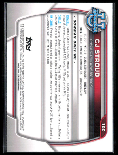 C.J. Stroud 2022 Bowman U