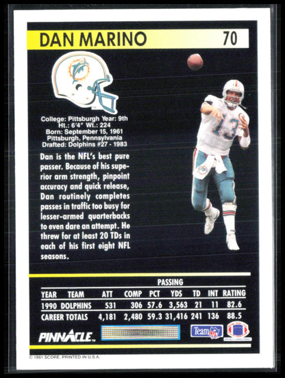 Dan Marino 1991 Pinnacle