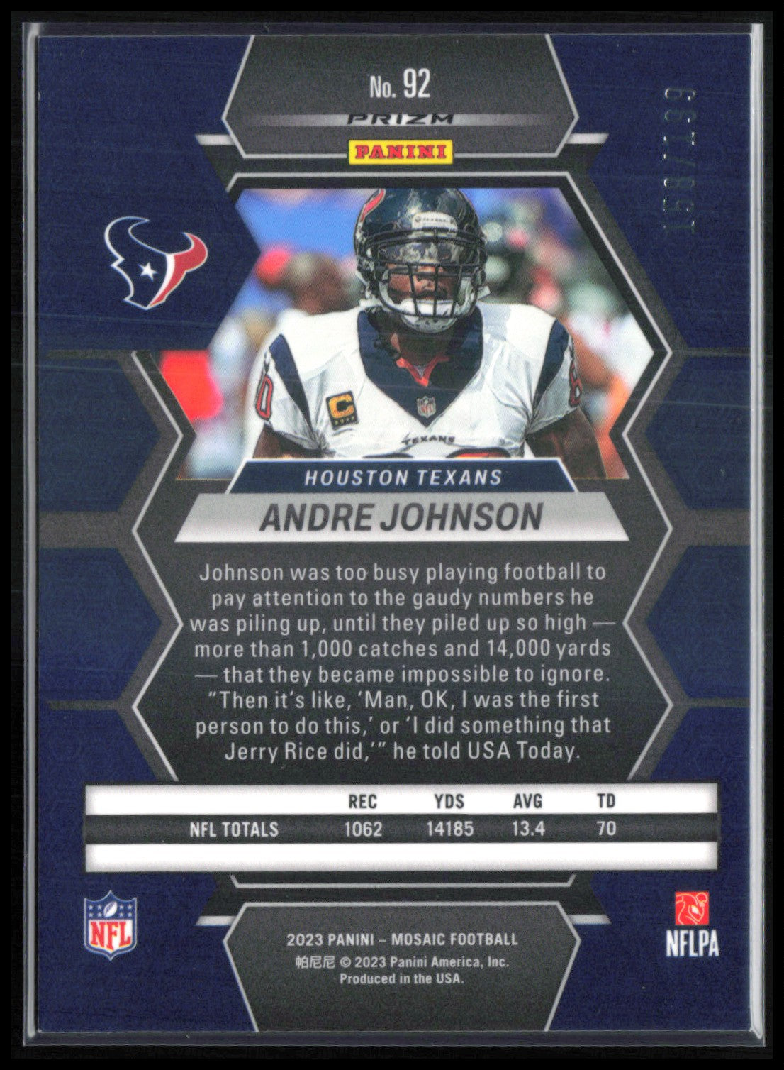 Andre Johnson Orange Mosaic /199