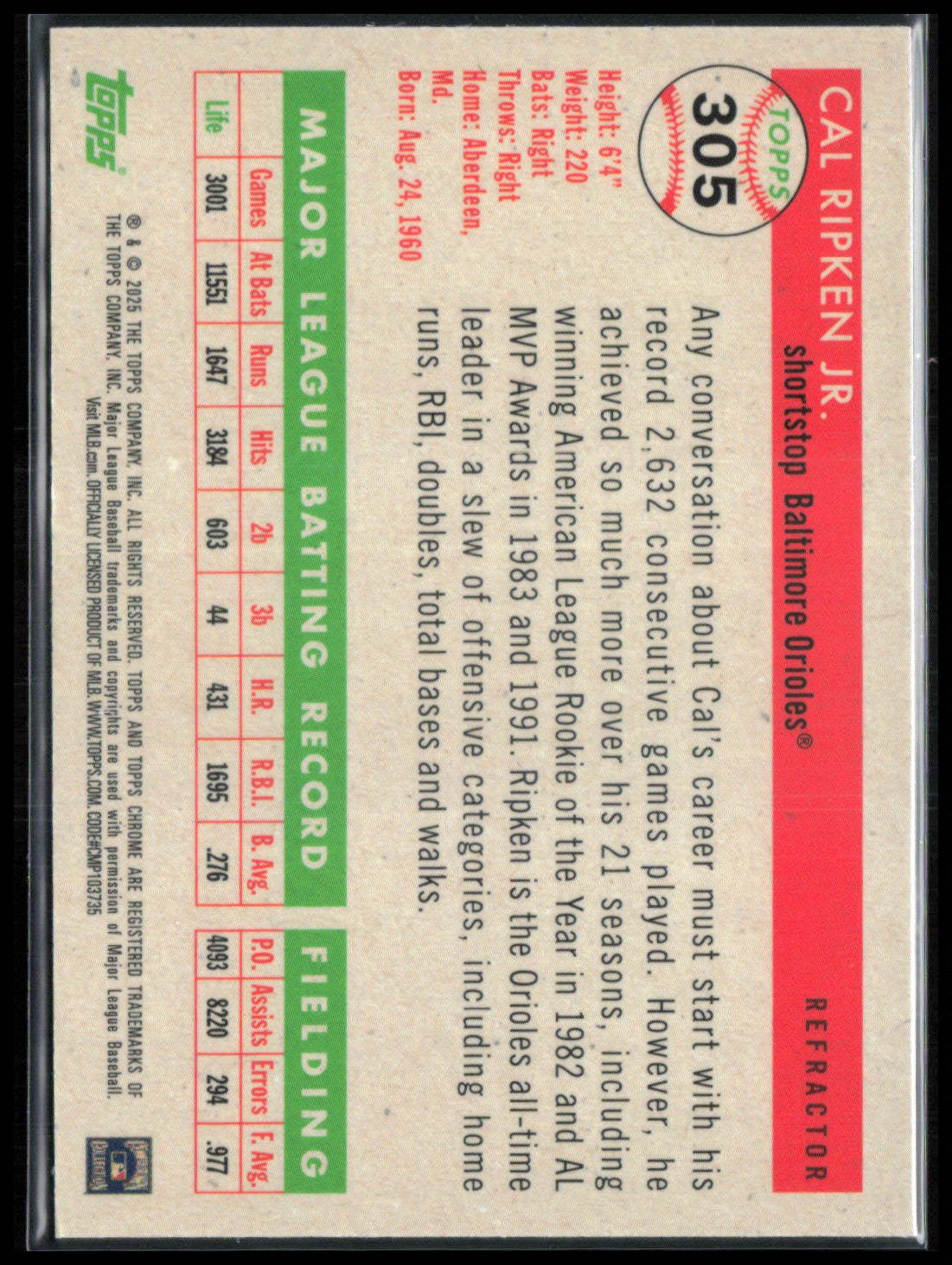 Cal Ripken Jr Refractor