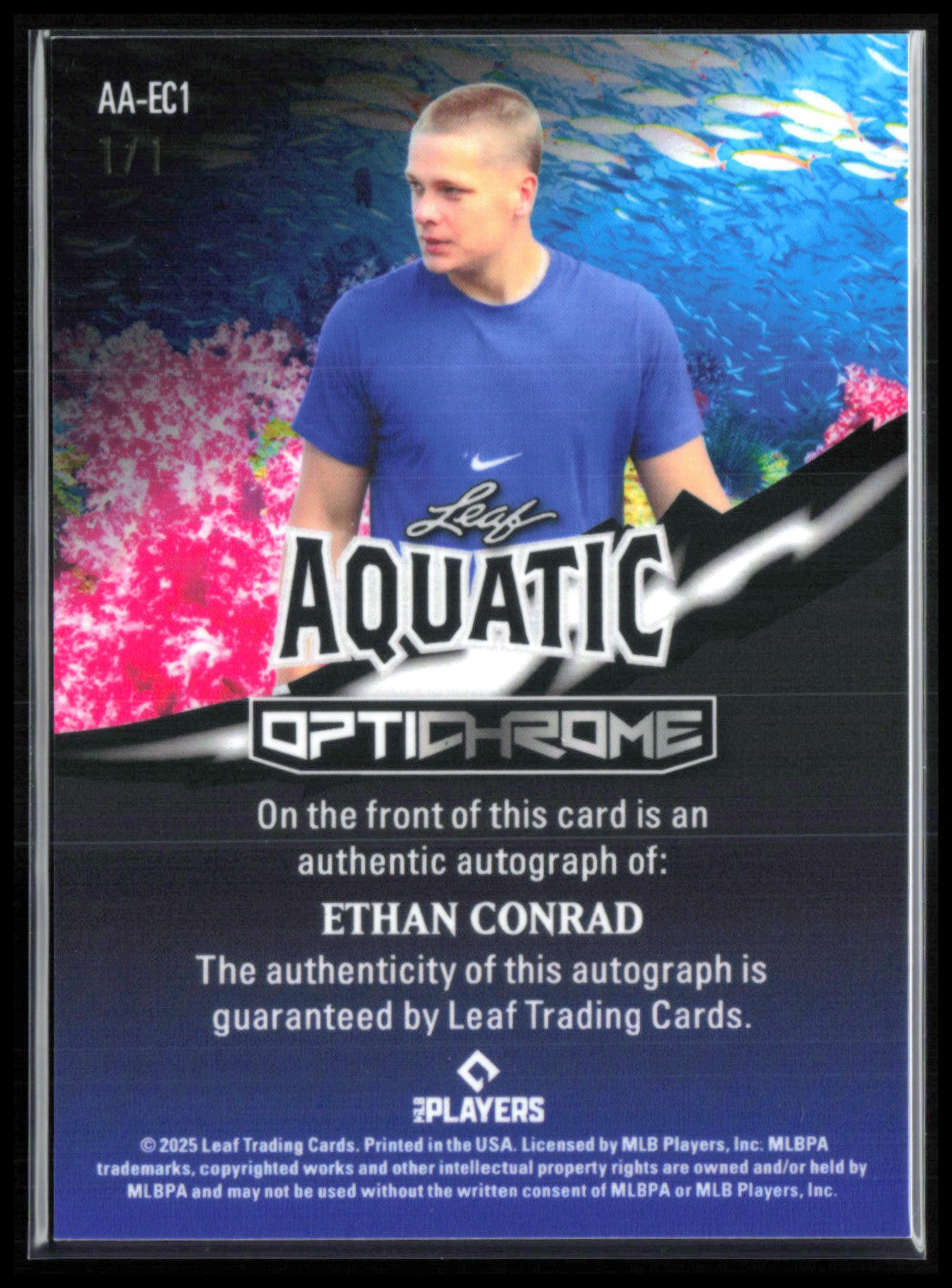 Ethan Conrad 1/1 Auto 2025 Leaf Aquatic