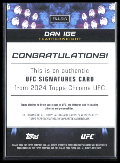 Dan Ige Auto 2024 Topps Chrome UFC