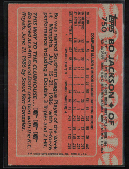Bo Jackson 1988 Topps
