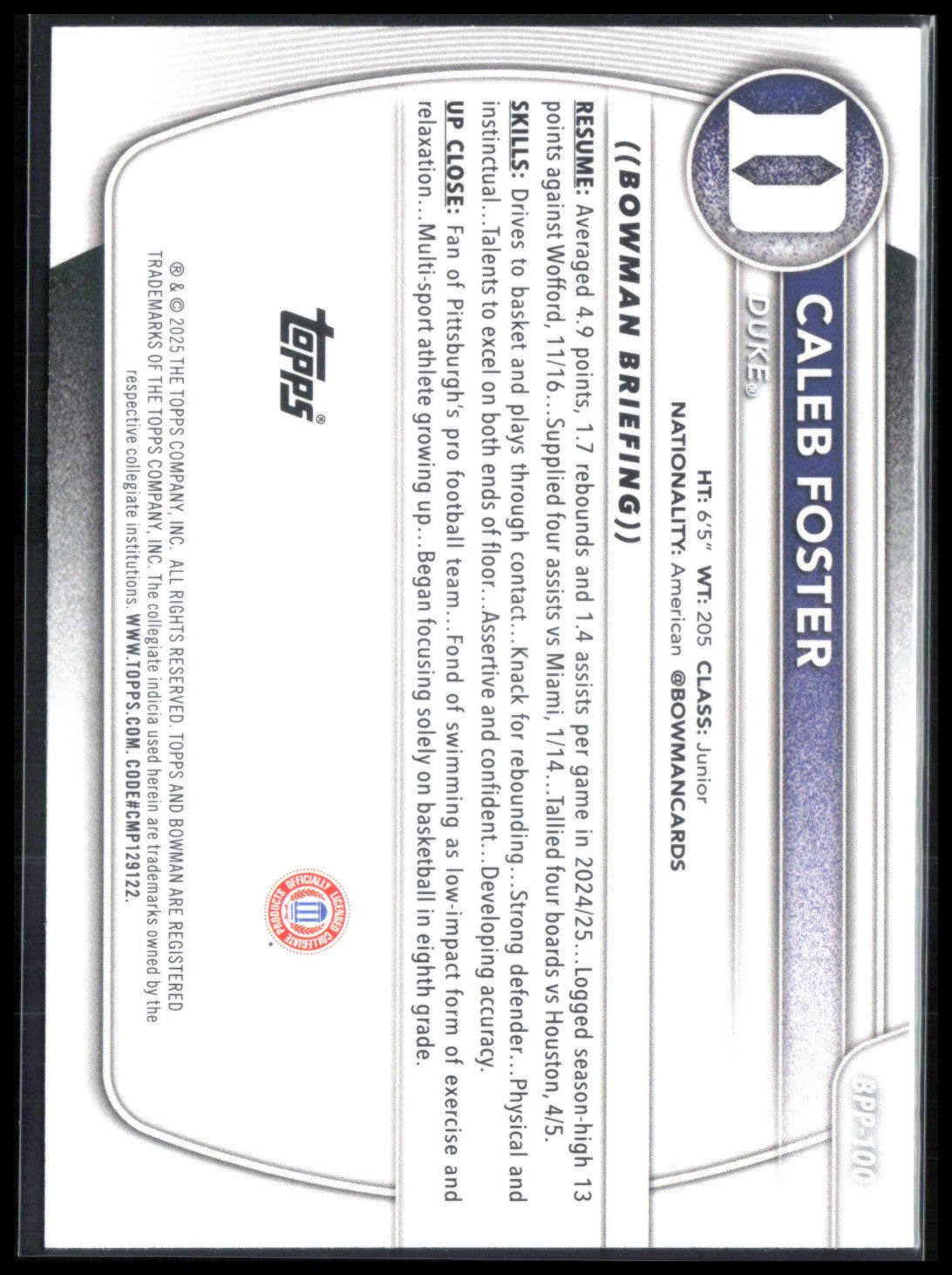 Caleb Foster 1st Bowman