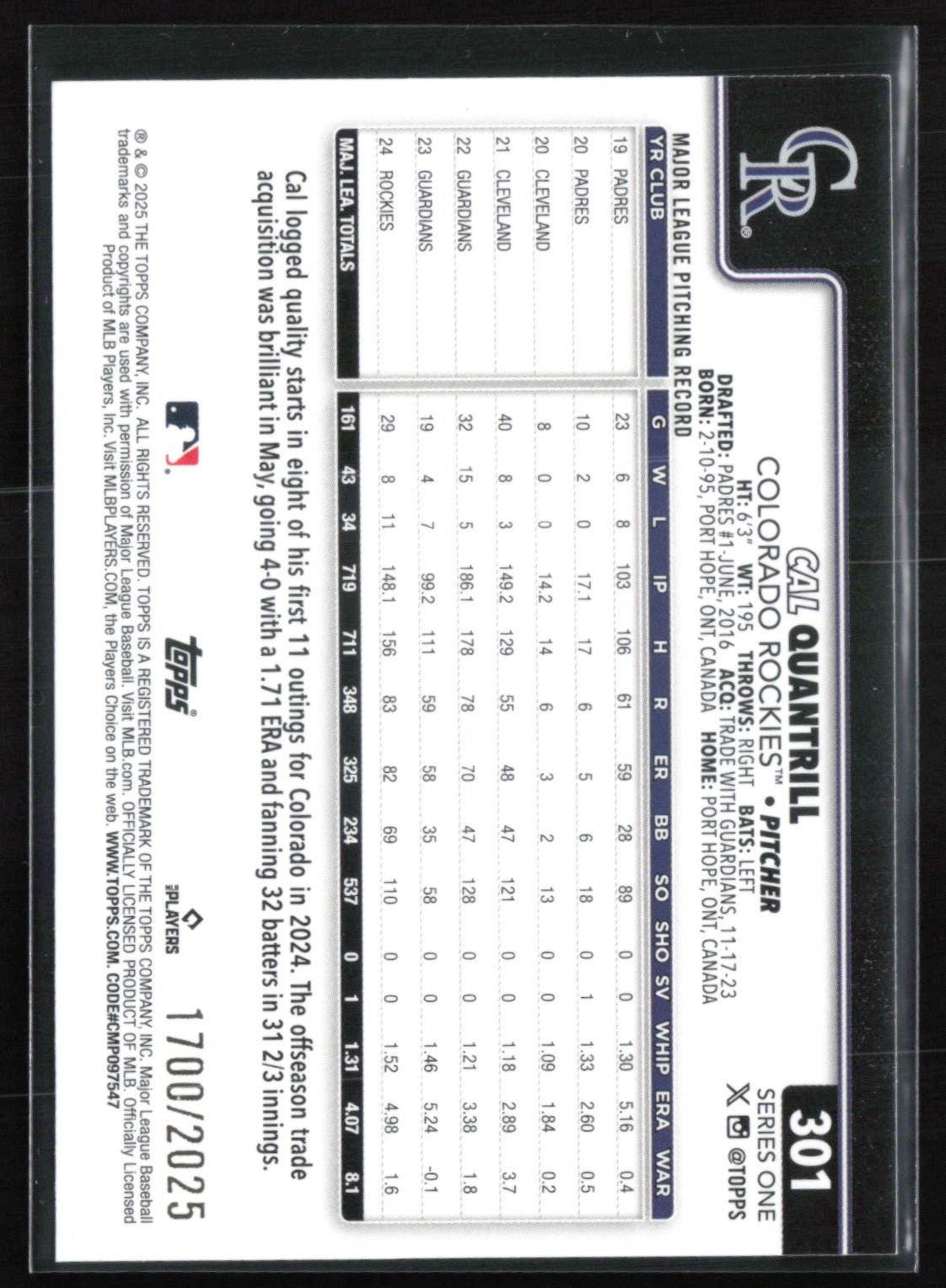 Cal Quantrill /2025