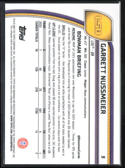 Garrett Nussmeier 1st Bowman