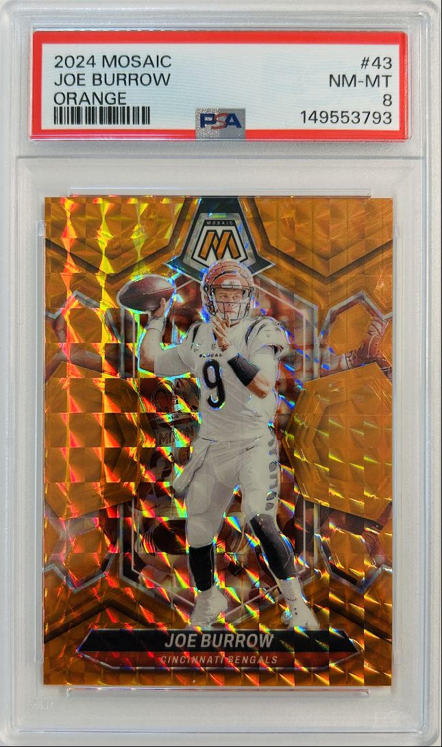 Joe Burrow Orange /199 2024 Mosaic PSA 8
