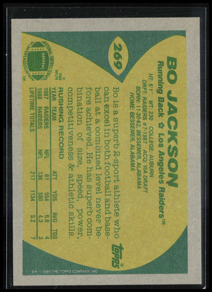 Bo Jackson 1989 Topps