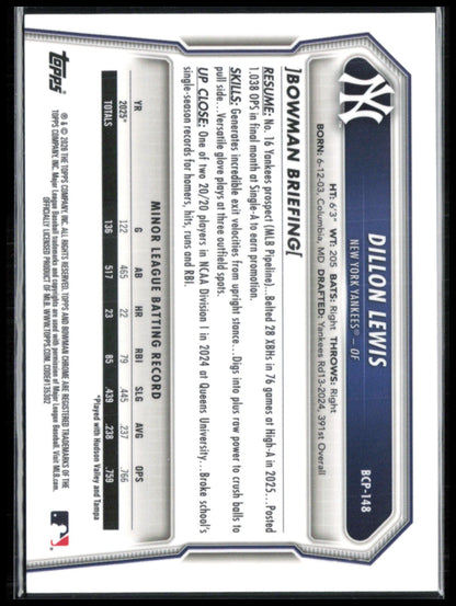 Dillon Lewis 1st Bowman Gold /50 Reptilian Refractor